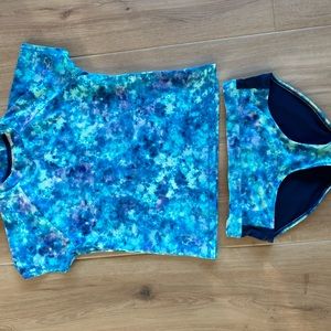 Athleta Girl XL 14/16 Swim Rashguard with Bottom